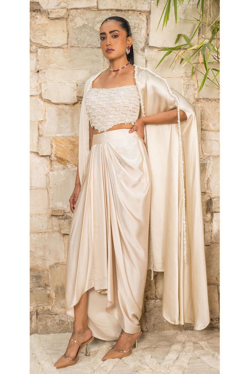 Mouse cape with embroidered bustier with skirt