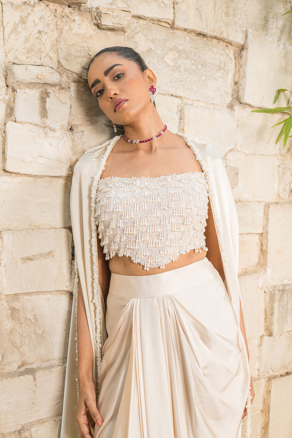 Mouse cape with embroidered bustier with skirt