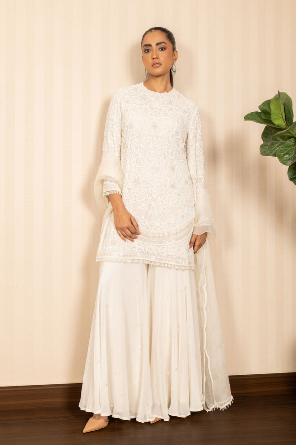 IVORY SHARARA SET