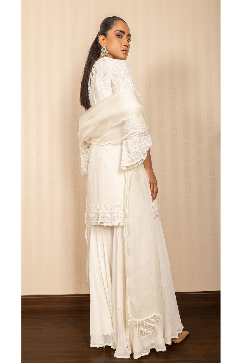 IVORY SHARARA SET