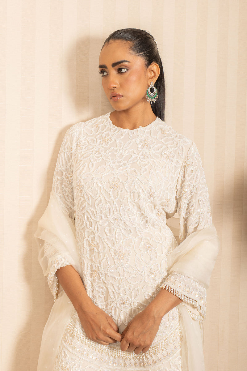 IVORY SHARARA SET