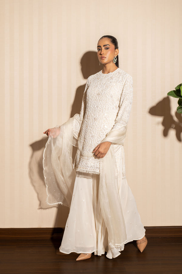 IVORY SHARARA SET