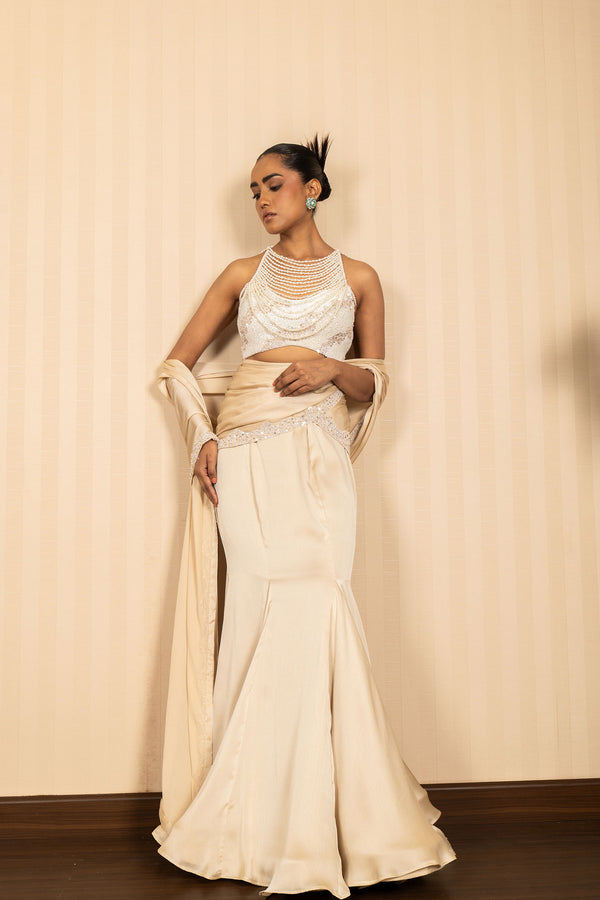 SKIRT SAREE WITH BLOUSE